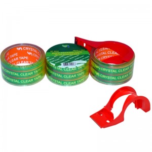 Super/Crystal Clear Adhäsive Packband mit Spender