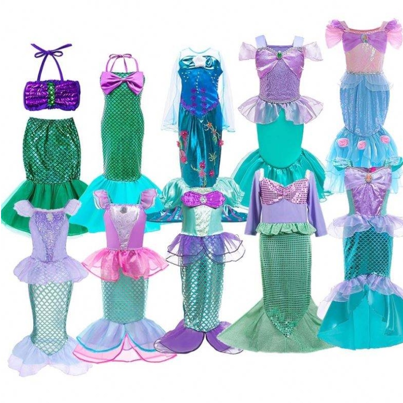 Mädchen kleine Meerjungfrau Halloween Prinzessin Kostüm Kinder Ariel Kleid Kinder Weihnachten Karneval Geburtstagsfeier ausgefallene Outfit -Kleidung