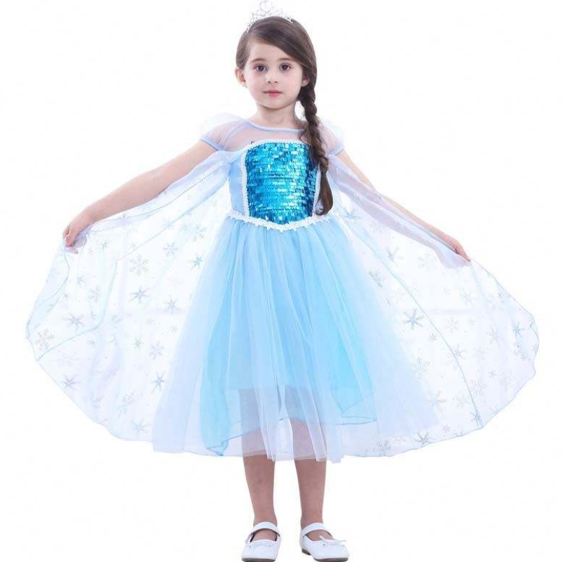 Prinzessin Kostüme Geburtstagsfeier Dress Up Little Girls Elsa Beadings Princess Kleid HCGD-044