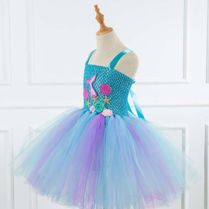 2022 Best Sell Kids Halloween Cosplay Kostüm Kleidung Tutu Little Meerjungfrau Kostüm HCMM-017