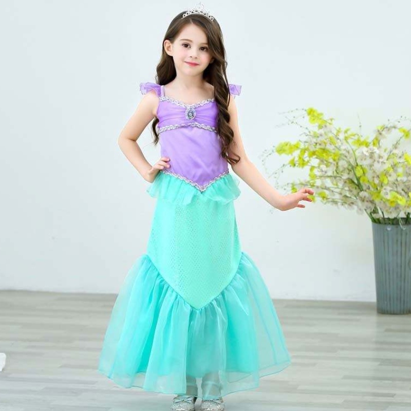 Geburtstagsfeier Weihnachten Dress Up 2-10 Jahre Kinder Prinzessin Cosplay Mädchen Ariel Mermaid Kostüm HCMM-001