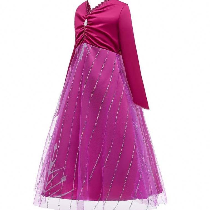 Anna Cosplay Party Vestidos Girl Kleidung Red Elsa Kostüm Prinzessin Elsa Kleid für 3-10 Jahre HCGD-034