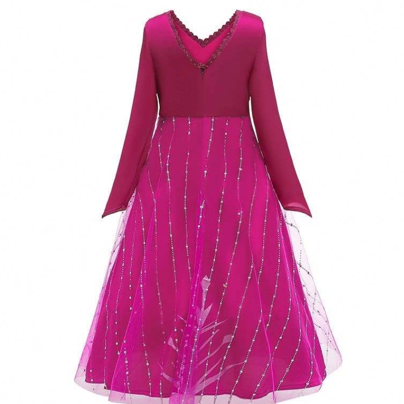 Anna Cosplay Party Vestidos Girl Kleidung Red Elsa Kostüm Prinzessin Elsa Kleid für 3-10 Jahre HCGD-034