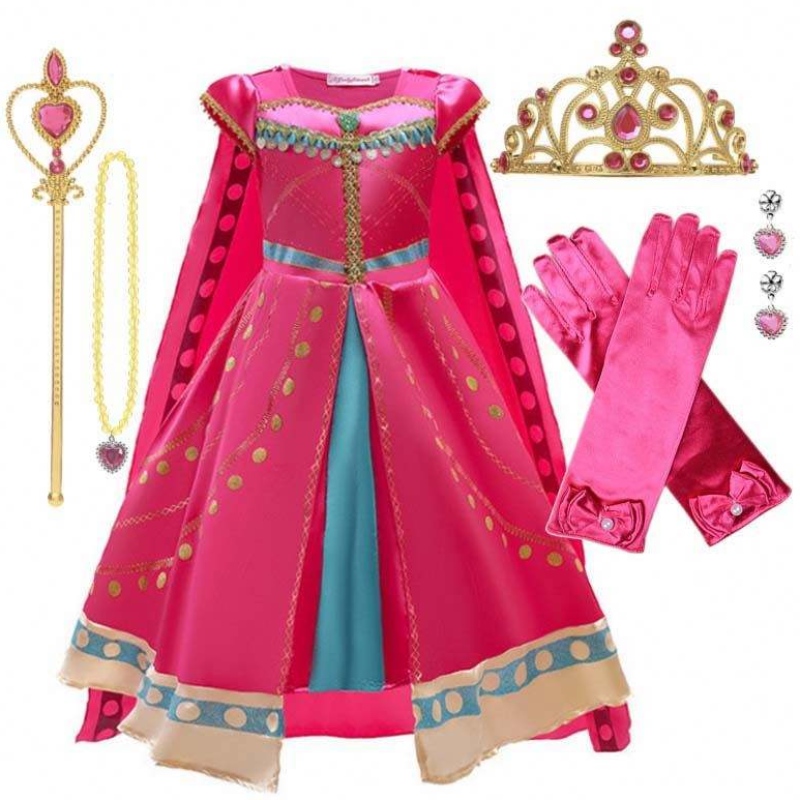 Mädchen Dress-up-Geburtstag Halloween Party Little Princess Kostüm Arabisches Kleid mit Cape Tiara Wand Hcal-002