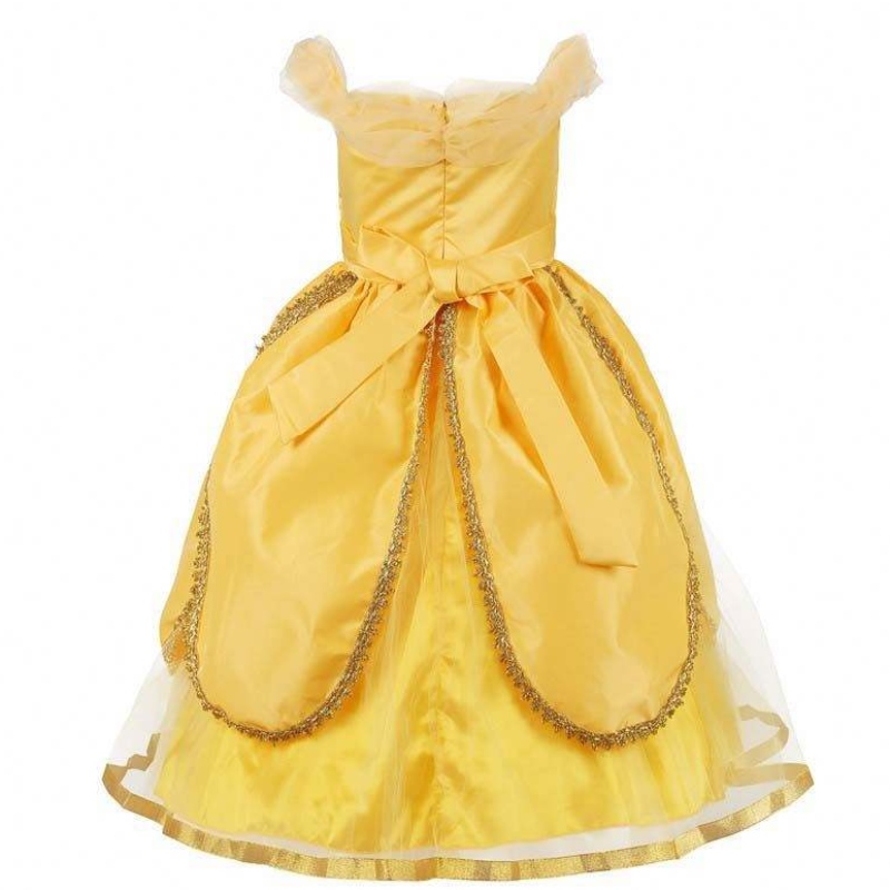 2022 Neuankömmlinge Little Kid Ball Kleid Halloween Party Cosplay Mädchen Prinzessin Belle Beauty Kostüm HCBL-004