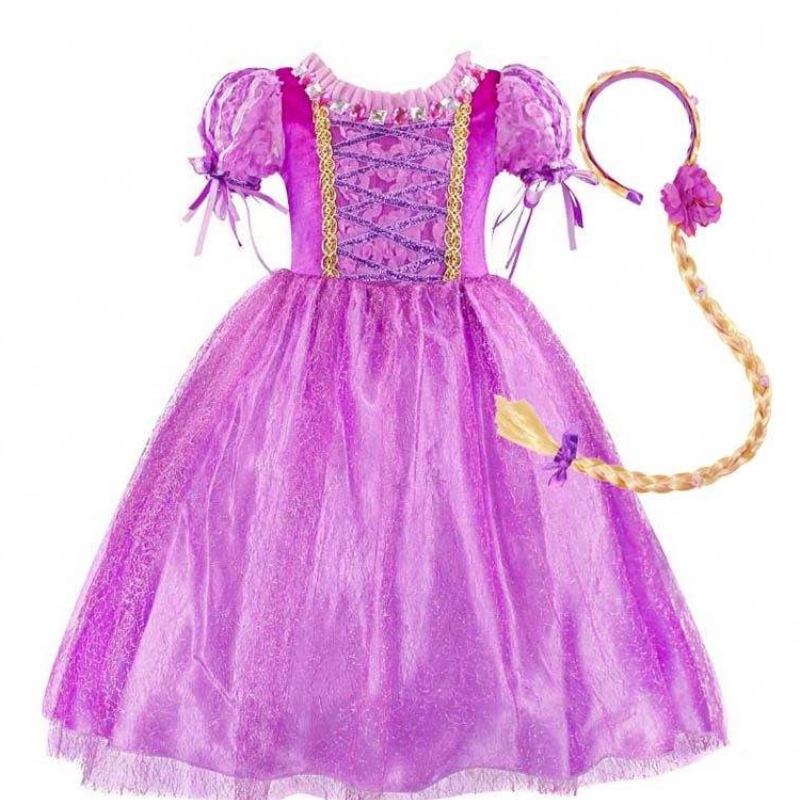 Gadgets 2022 kleine Mädchen lila Farbe Rapunzel Prinzessin Kleid mit Accessoires HCRS-006