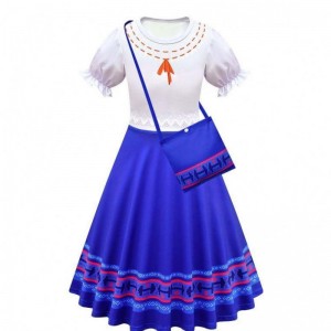 Carnival Halloween Prinzessin Party Kleidung Blume Rüschen Langes Kleid Mirabel Encanto Kostüm 90-170 cm HCIS-006
