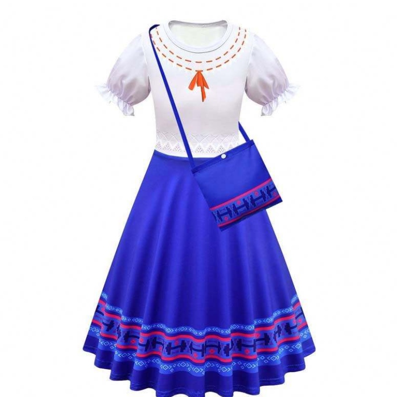 Carnival Halloween Prinzessin Party Kleidung Blume Rüschen Langes Kleid Mirabel Encanto Kostüm 90-170 cm HCIS-006