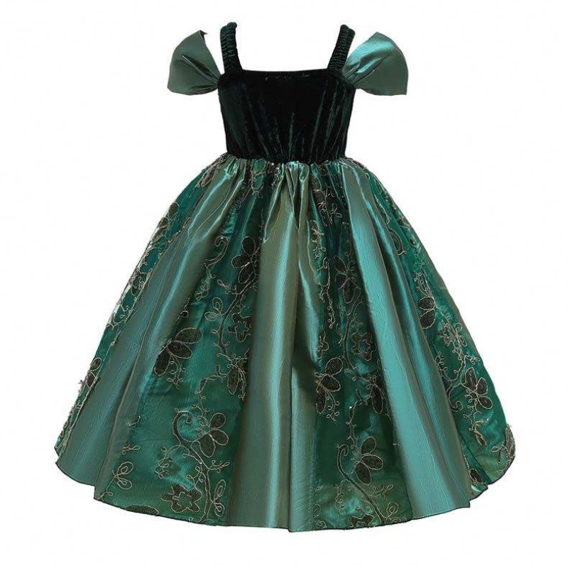 022 Bestverkaufskleid Baby Kinder kleine Mädchen Halloween Prinzessin Anna Elsa Kleid Kostüm mit Cape HCGD-032