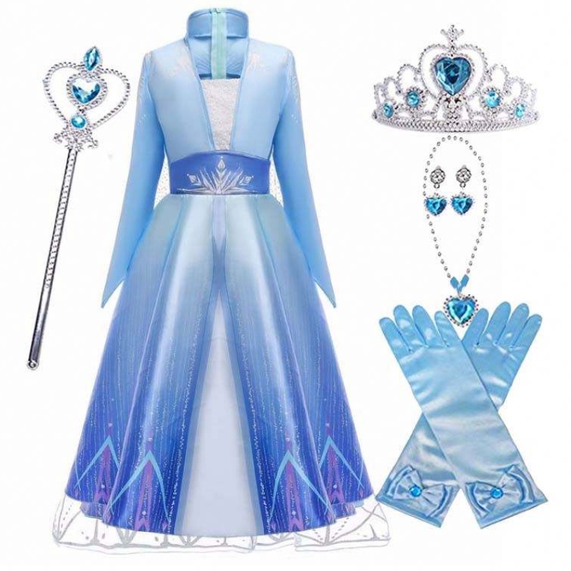 Kinder Girls Halloween Party Cosplay 110-150 cm Prinzessin Dress Up Elsa Kleid Prinzessin HCGD-011