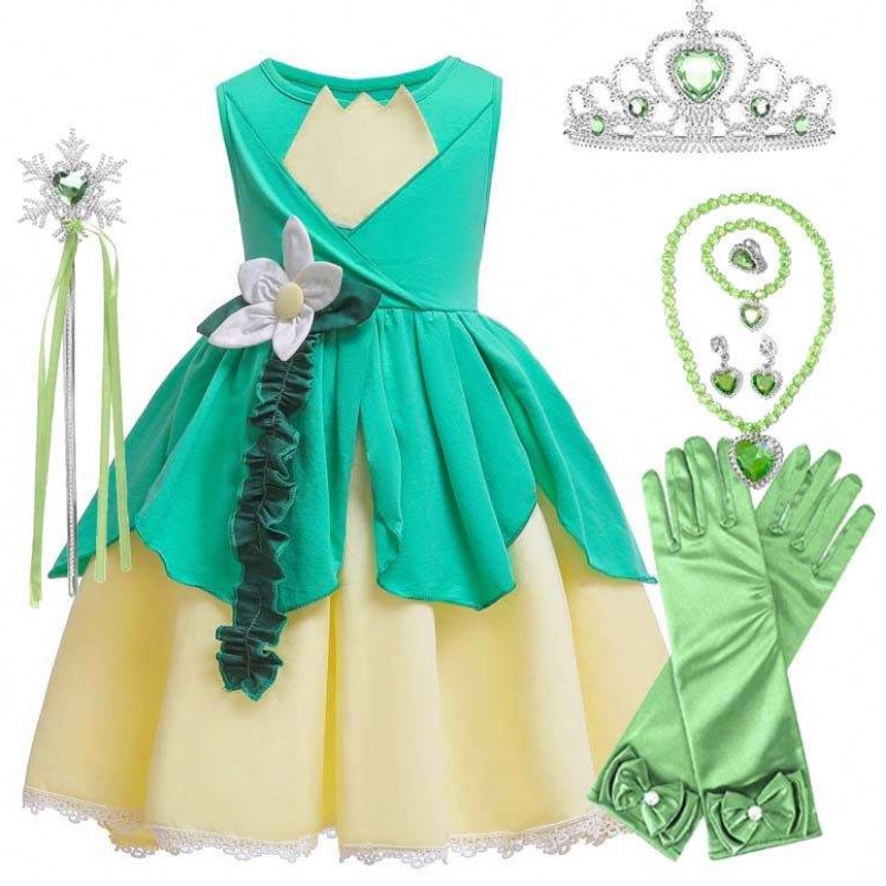 Kinder Halloween Kostüm Tiana Kostüm Prinzessin und das Froschkostüm für Mädchen HCTB-007