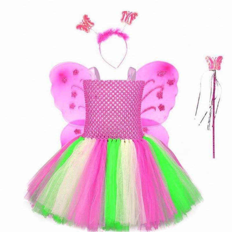 Weihnachten Kinder Geburtstagsfeier Mädchen Gradient Mesh Tutu Butterfly Fairy Kostüm Kinder HCMU-013