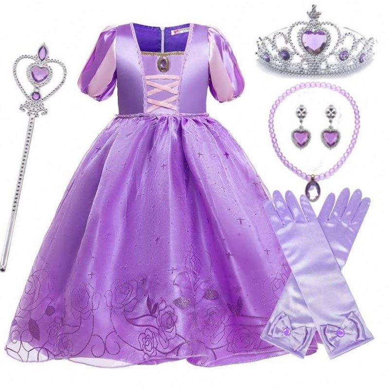 Halloween Weihnachten Carnival Kostüm Kid Prinzessin Purple Tulle Rapunzel Kleid Kinder HCRS-017