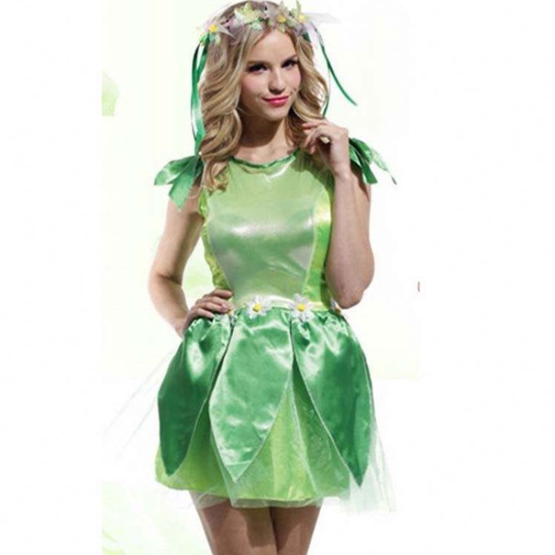 Girls Halloween Party Fairy Dress Up Kinder Green Fairy Kleid Kostüm HCTB-008