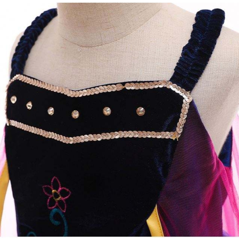 Großhandel Prinzessin Anna Elsa Kostüm Langkleid Kinder Weihnachtsfeier Cosplay Kostüm Kostüm für Mädchen L0695