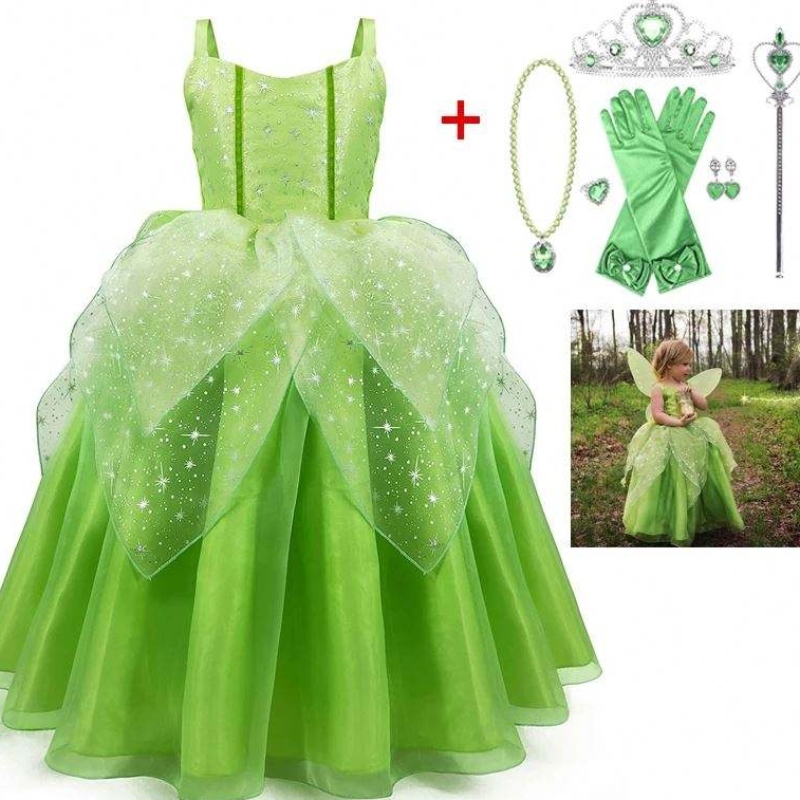 Baige Flower Girl Spot Cosplay Performance Cartoon Kostüm Tinker Bell Fairy Tinkerbell Prinzessin Kleid mit Flügel