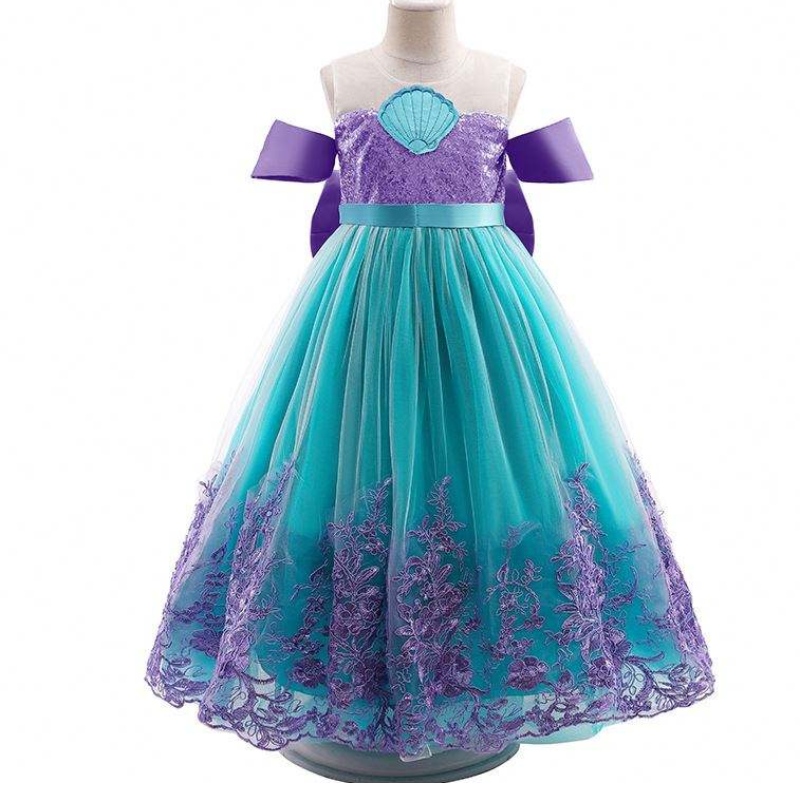 Baige Meerjungfrau Sommer Herbst Blumenmädchen Kleid Langes Prinzessin Weihnachts Halloween Kostüm