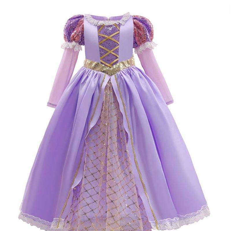 Baige Amazon Hot Sale Kids Kleider Cosplay Kostüme Halloween Sophia Rapunzel Kleid Prinzessin Long Party Kleid
