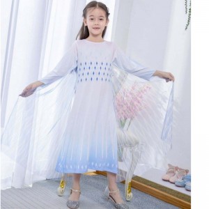 Baige Weiße Prinzessin Elsa Kleid Girls Kleider Halloween Kostüme für Kinderfernsehen&Filmkostüme