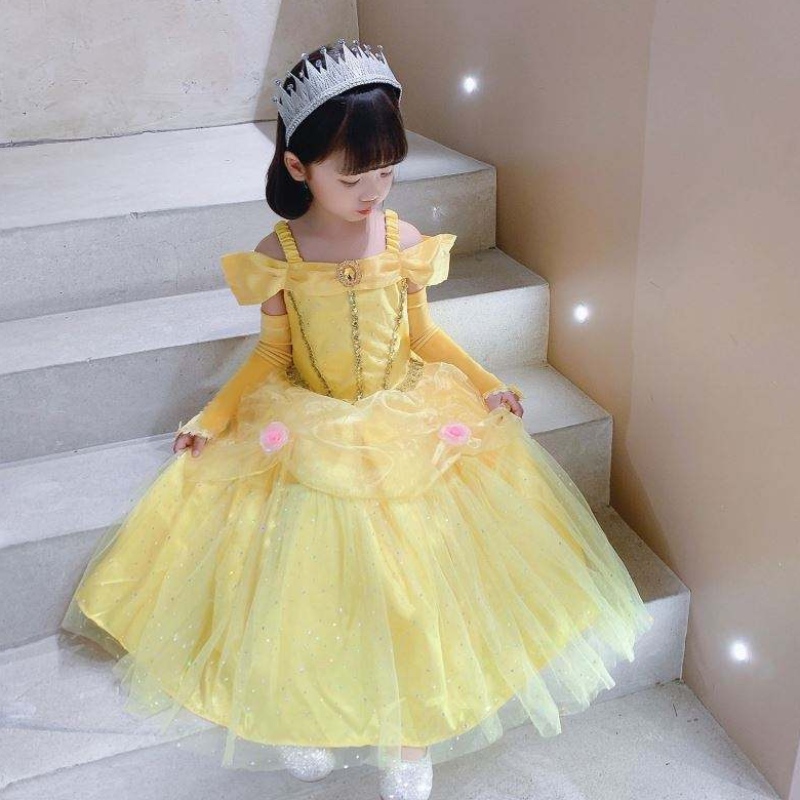 Schönheit und die Beast Belle Prinzessin Kleid Kids Girl Party Cosplay Kostüm