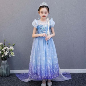 Baige Hochqualität Elsa 2 Prinzessin Kids Party Cartoon Cosplay Kostüm Baby Girl Kleid
