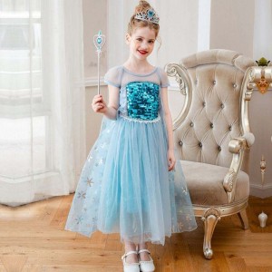 Baige Neuankömmlinge ärmellose Elsa Anna Fashion Kids Kostüm Cosplay Girls Kostüm Party Kleider