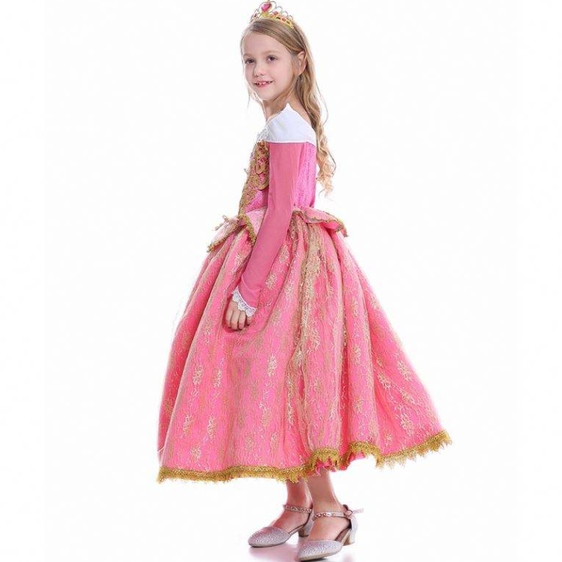 Baige 2021 Neue Mädchen Cosplay Elsa Kleider Kinder Kleidung Kleidung Polyester Muster Anna Prinzessin Party Kleid