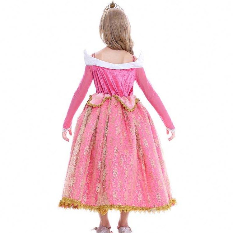 Baige 2021 Neue Mädchen Cosplay Elsa Kleider Kinder Kleidung Kleidung Polyester Muster Anna Prinzessin Party Kleid