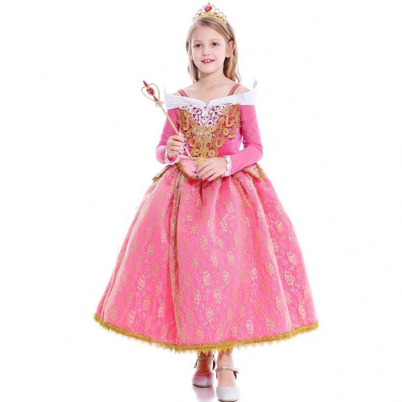 Mädchen Kleid Dornröschen Prinzessin Aurora Spitzenkleid Cosplay Performance Kostüm D0701 SMR026