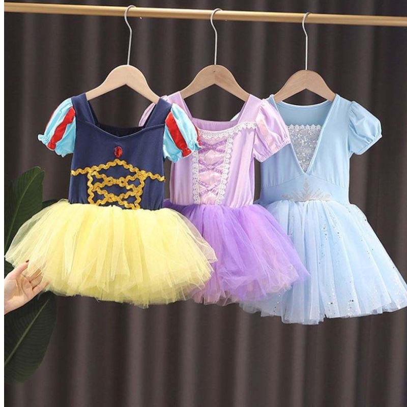 Kinder Elsa Anna Rapunzel Schneewittchen Tutu Kleid Prinzessin Kostüm Kinder Mädchen Performance Tanz Lotard Ballet Baby Mädchen Kleid