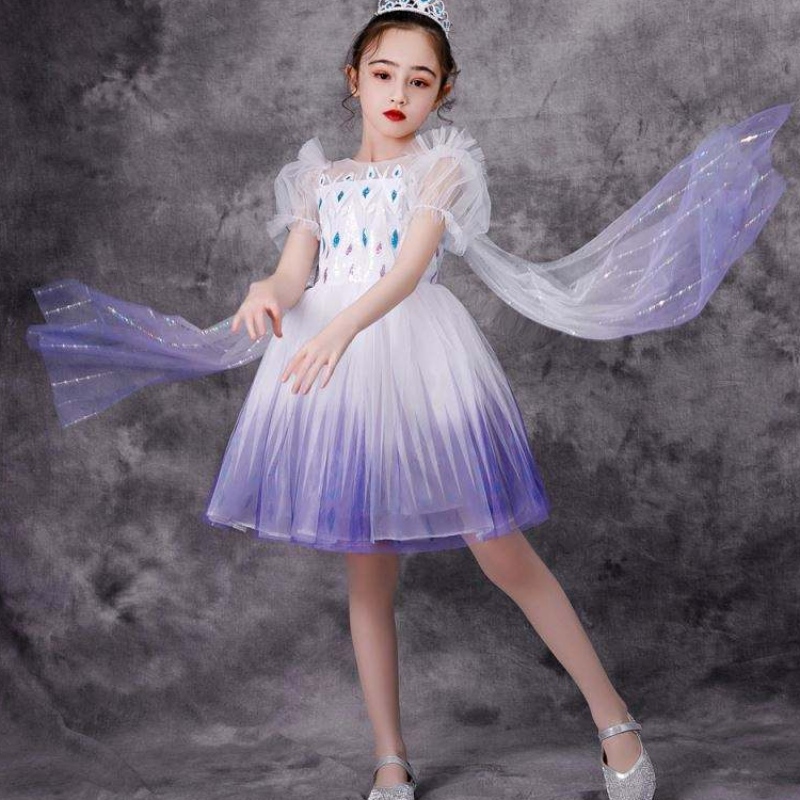 Neues Mädchen Elsa 2 Aisha White Kleid Kinder Prinzessin Girls Halloween Prinzessin Kleid Tutu Sommer Hochzeits Geburtstagsfeier Kleid