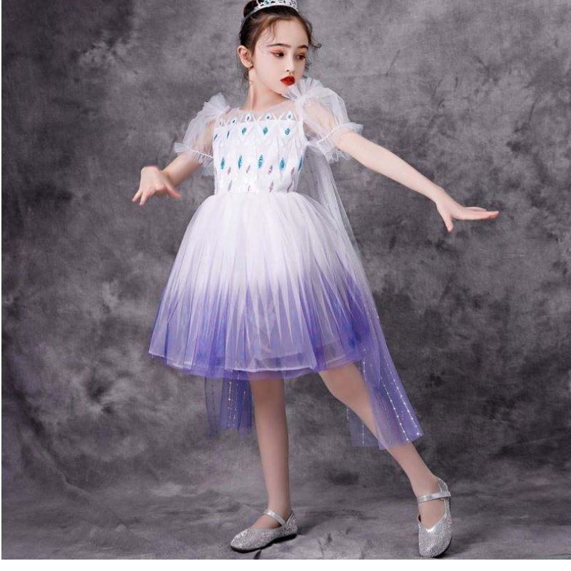 Neues Mädchen Elsa 2 Aisha White Kleid Kinder Prinzessin Girls Halloween Prinzessin Kleid Tutu Sommer Hochzeits Geburtstagsfeier Kleid