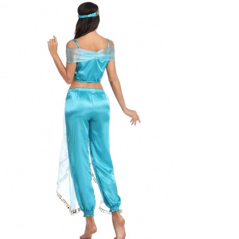 Großhandel sexy Jasmine Aladdin Hosen Frauen Kostüm Prinzessin Kostüm Erwachsener Araber Bauchtänzer Kostüm Prinzessin Jasmine Cosplay