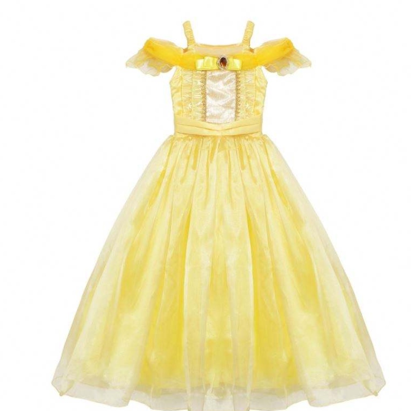 Mädchen Belle Prinzessin Kleid Kids Kids Belle Cosplay Kostüme Baby Girl Dress Up Kleid gelbe Kostüm für Kleinkind Halloween Party