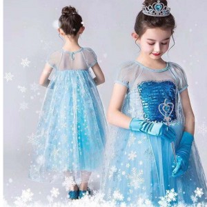 Mädchenkleid Prinzessin Elsa in Pread Fancy Girl Kleid Spitze Königin Kleid Kostüm
