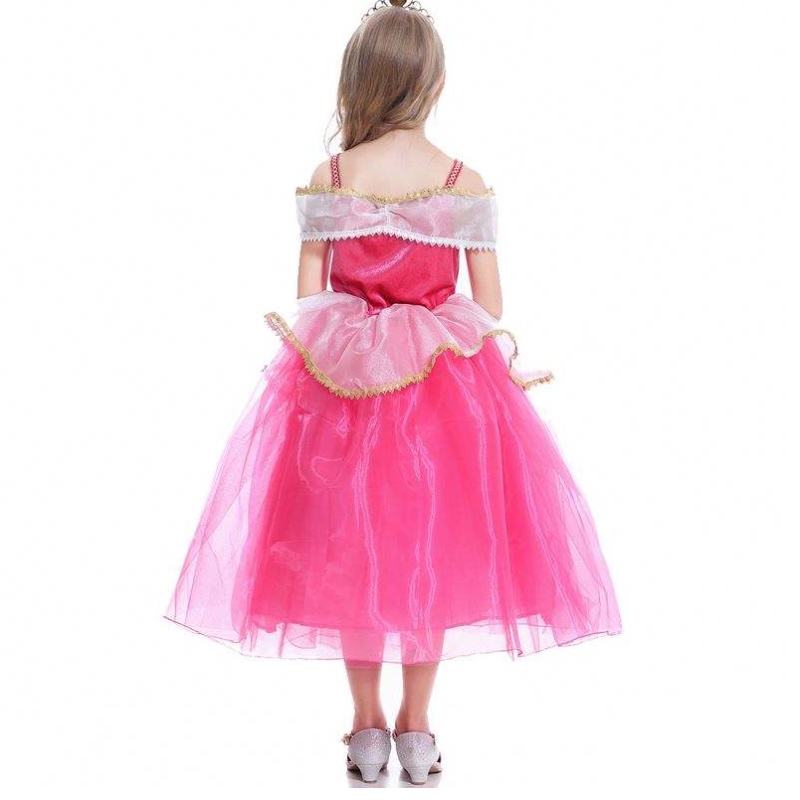 Mädchen Aurora Prinzessin Kleid lange Ärmel von Schulterspitze Robe Kinder Helloween/christmas Geschenk schicke Party -Outfits