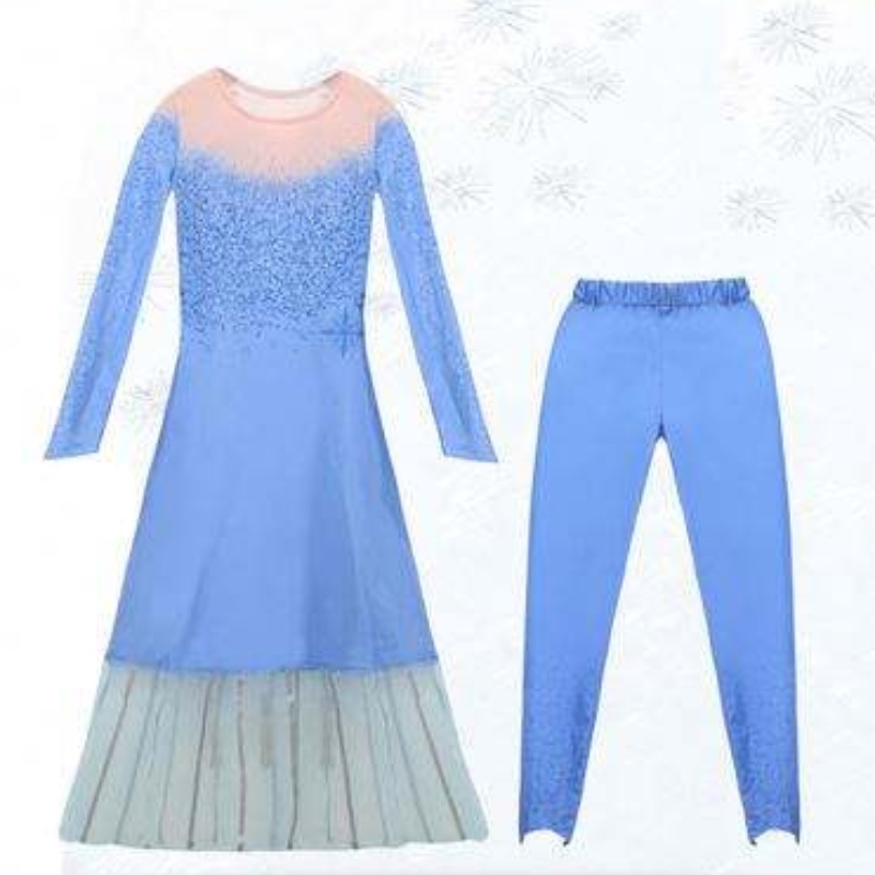 Mädchen Prinzessin Kleid Party Elsa Karneval Frozen 2 Elsa Anna Prinzessin Kostüm für Kinder Kostüm