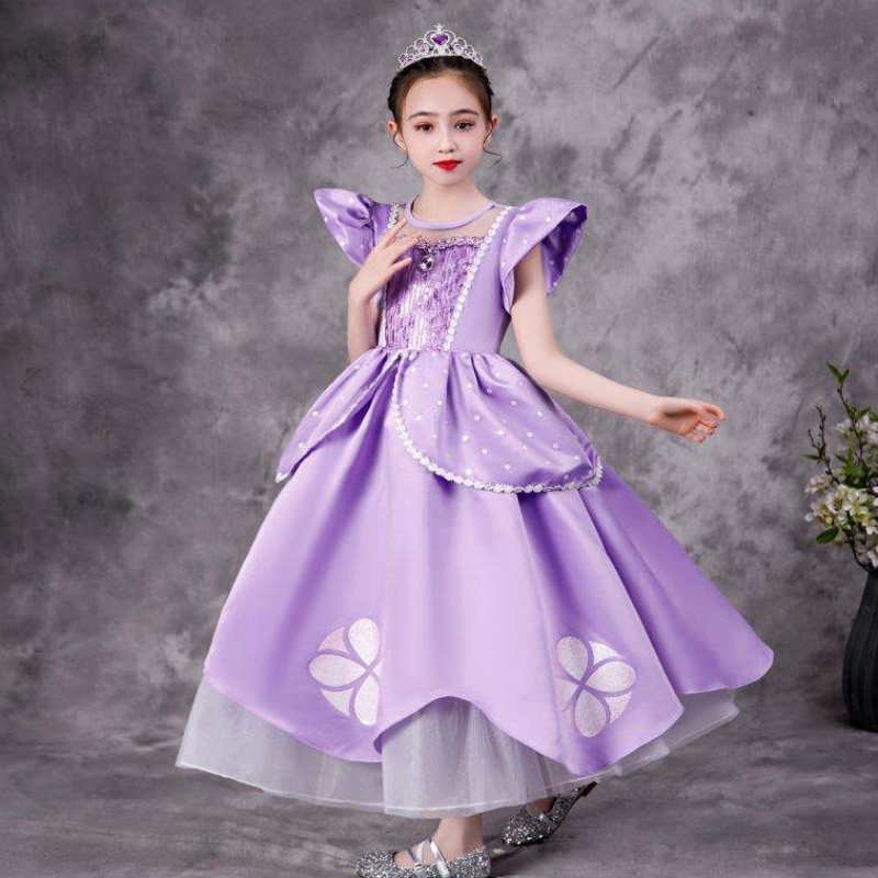 Baige Purple Sofia Rapunzel Elsa Anna Belle Prinzessin Kleid TV -Film Kostüme Sofiya Prinzessin für Mädchen