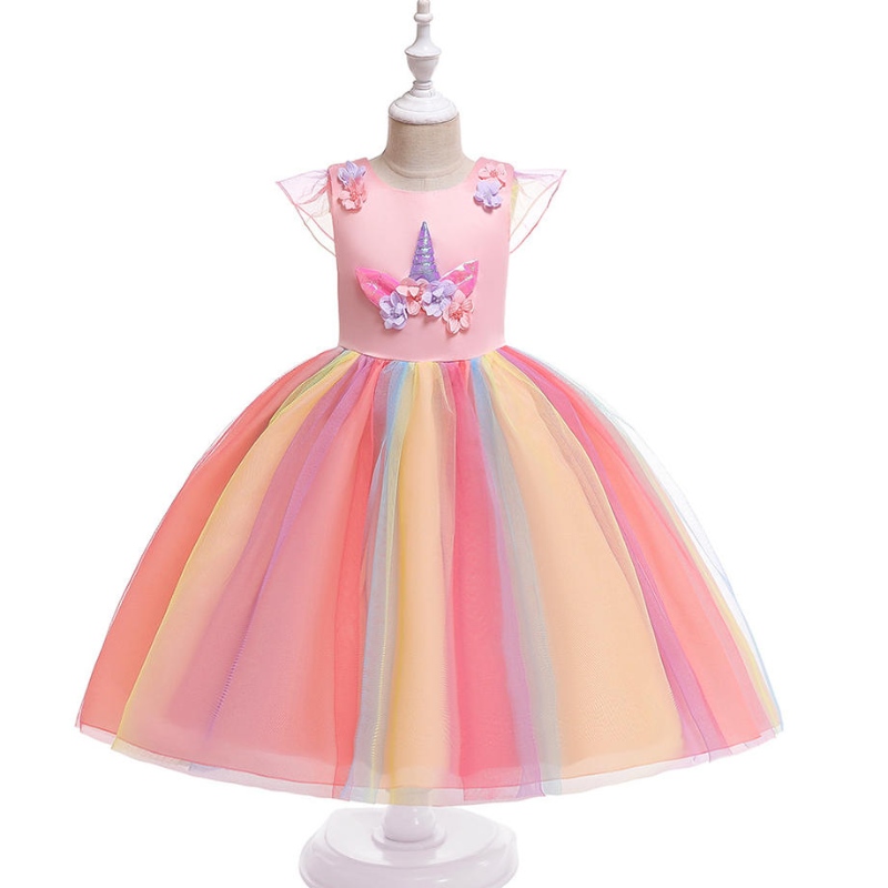 Hot Sale schöne Prinzessin Kinder Kleidung tragen Geburtstagsfeier Einhorn -Pailletten Tutu Girl Kleid für kleine Mädchen
