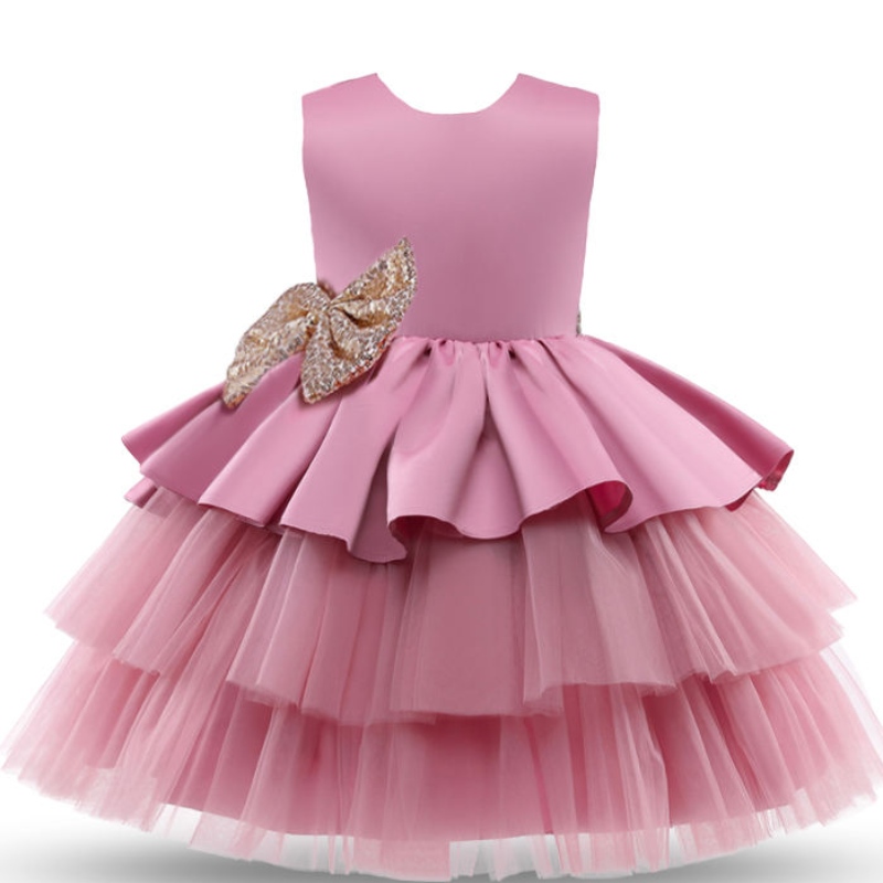 Kleinkind Baby Girl Ball Kleid Hochzeitskleid Big Boy Taufe Kleid zum ersten Jahr Geburtstag Party Abend Braut Baby Tutu Fluffy Kleider