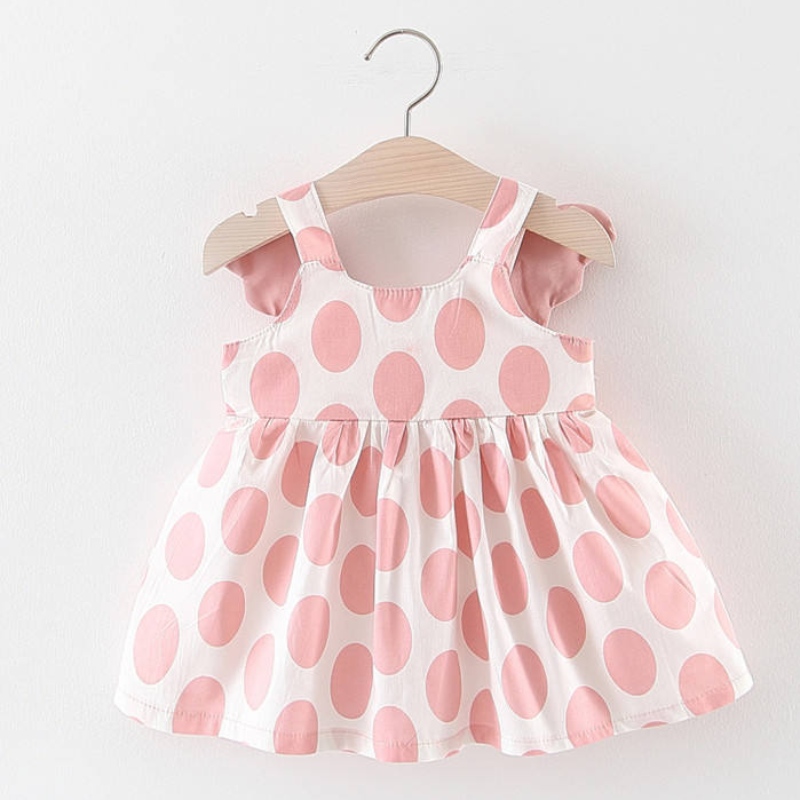 Großhandel 2 PCS Baby Girl Kleid Sets Neugeborene ärmelloses Geburtstagskleidung Prinzessin Party Druckblumungskleider mit Hut