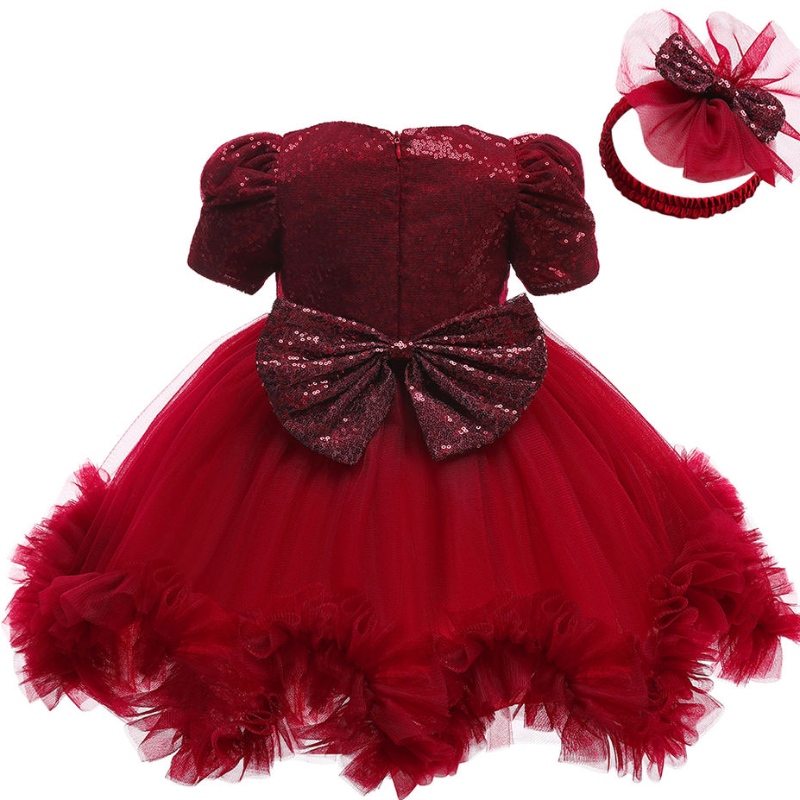 Babykleid für Mädchen 1. Jahr Geburtstagskleid Säugling Paillette Party Prinzessin Kleid Baby Karnevals Kostüm Neugeborene Kleidung