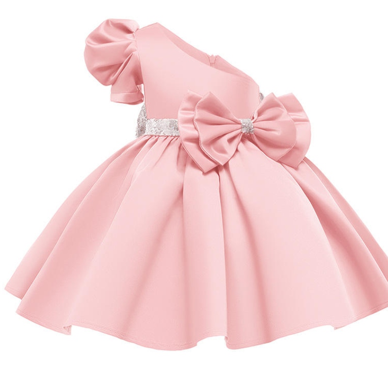 Schräg schulter girls abendkleider biege formale Kinder Prinzessin Kleider Mädchen Kinder Hochzeitsfeier Kleidung