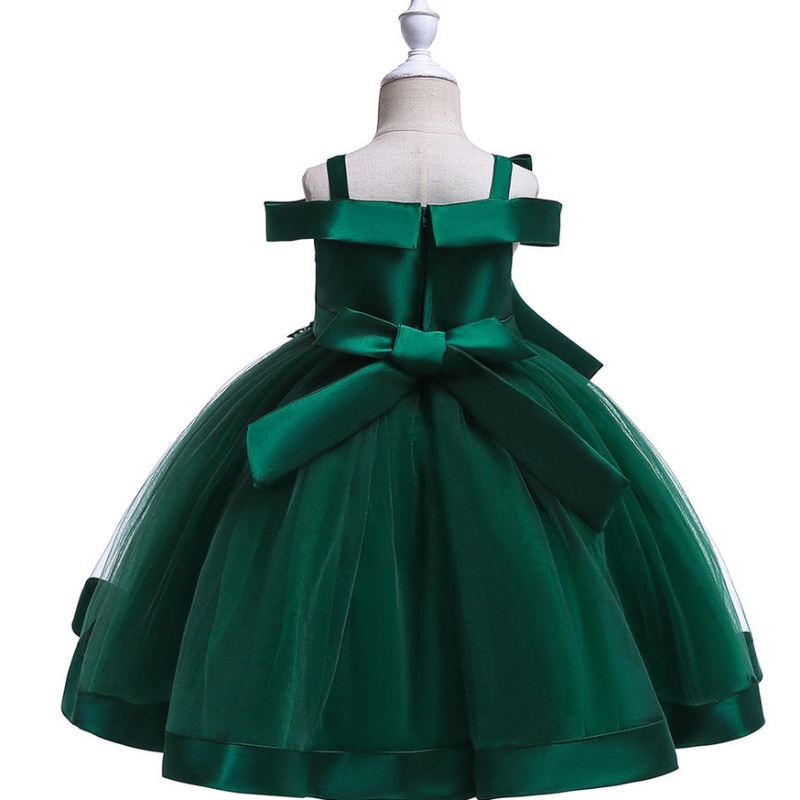 Stickerei Seidenprinzessin Kleid für kleine Mädchen Blume Elegante Mädchen Kleider Hochzeitsfeier Weihnachten Halloween Kinder Kleider Kleidung