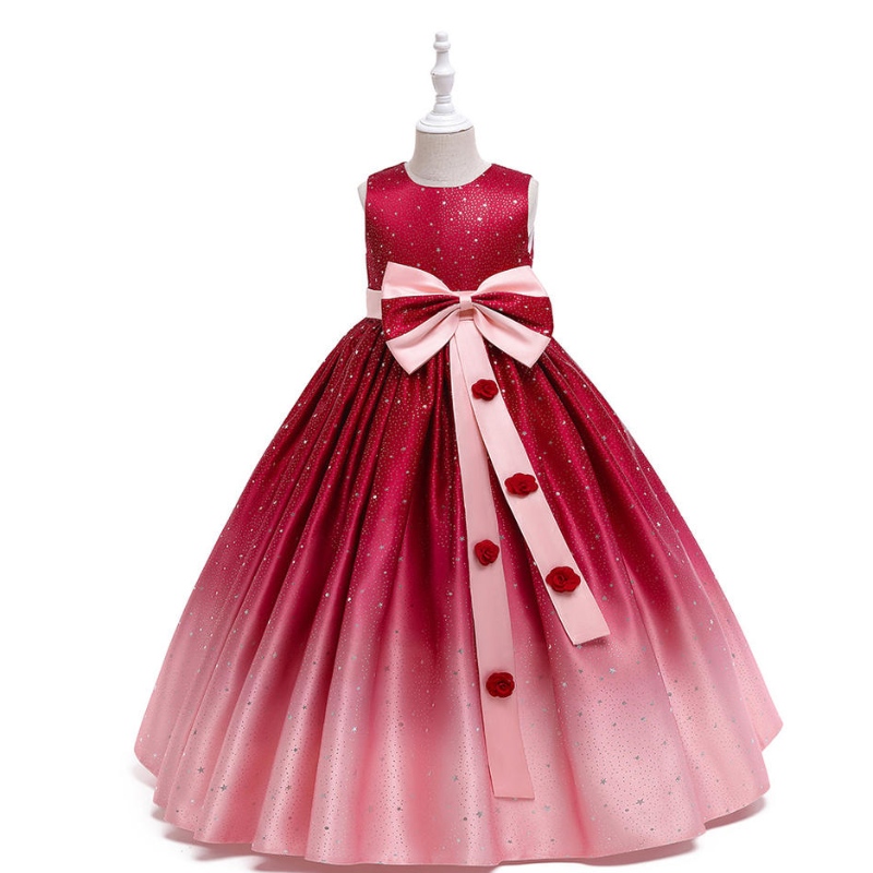 Großhandel Gradientenfarbe Kinder Kinderkostkleider für Mädchen Party Hochzeits Geburtstag Flower Girl Kleid Kleid Kleid Kleid