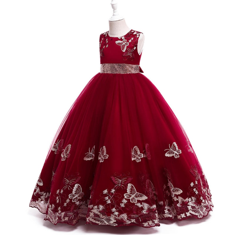 Großhandel Girl Hochzeitskleid Elegante Mädchen Stickerei Design Kid Kleider für Geburtstagsfeier Ballkleid Kleid Kleid