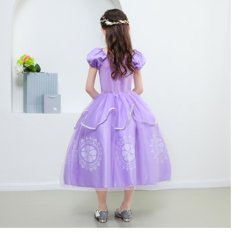 Prinzessin Sofia Kleid für Mädchen Kids Cosplay Puffarmschicht Kleider Kinderparty Geburtstag Hochzeitskleid Kleid Ausgefallene Kostüme