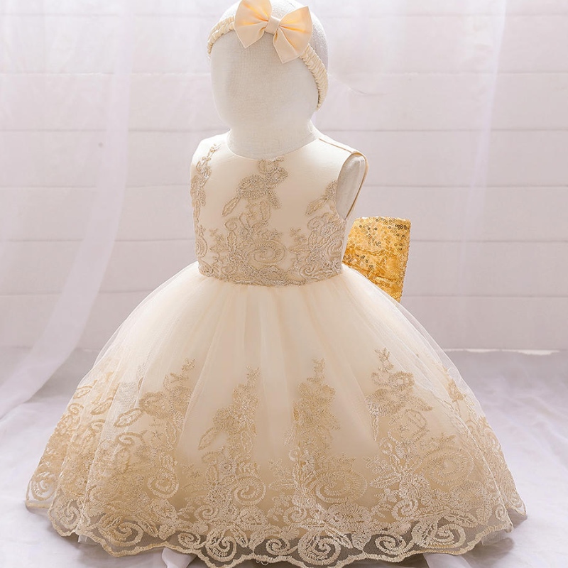 Sommerpinne Big Bow Baby Girl Kleid 1. Erstgeburtstagsfeier Hochzeitskleid für Mädchen Prinzessin Abendkleider Kinder Kleidung