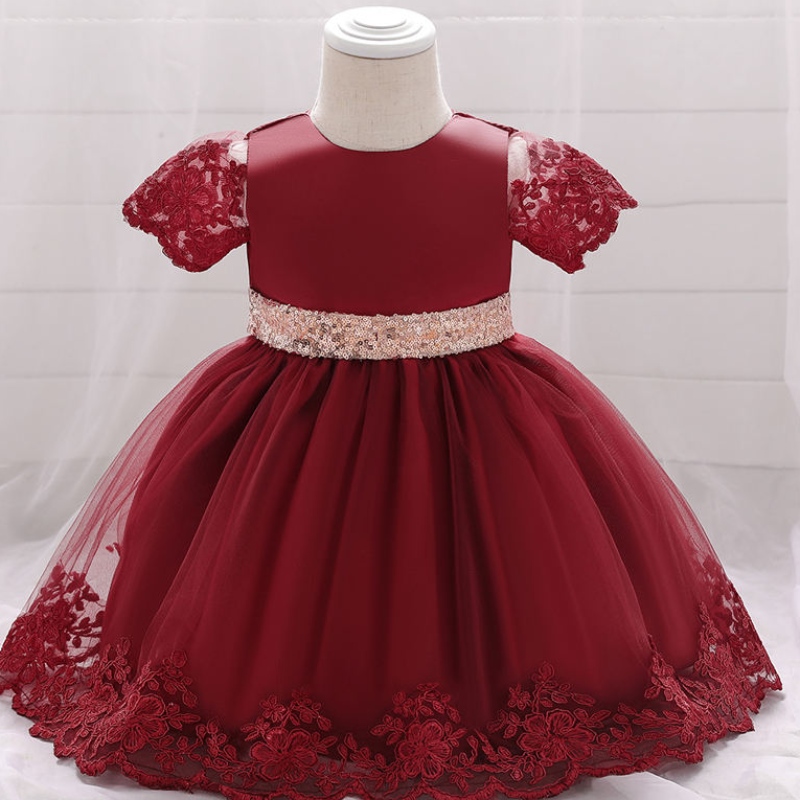 2022 Zeremonie Infant 1. Geburtstagskleid für kleine Mädchen Kleidung Pailletten Prinzessin Kleider Party Taufe Kleidung 0 1 2 Ja