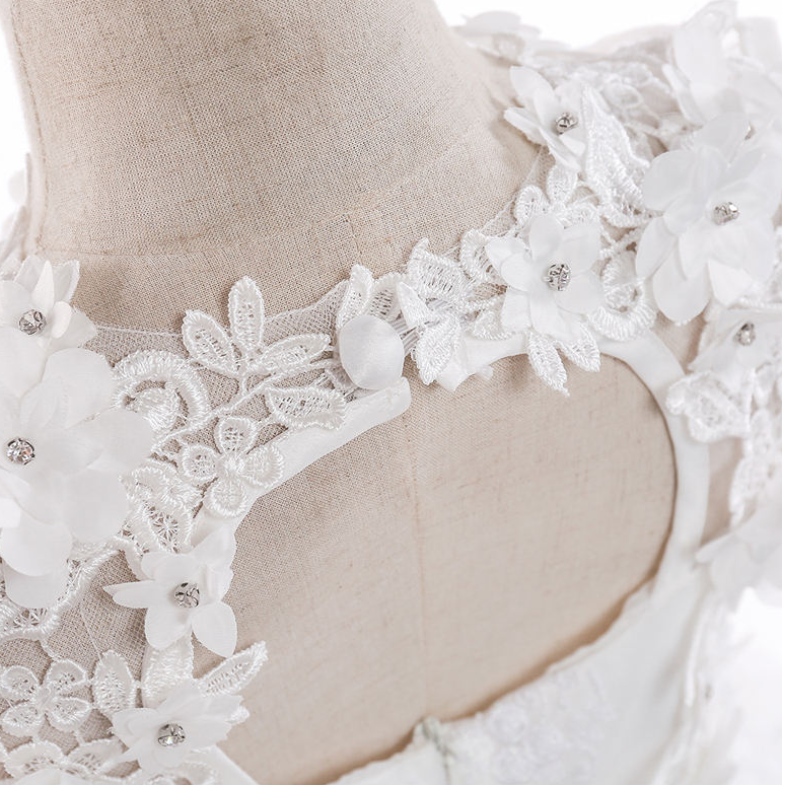 2022 Mädchen Party Kleid elegante weiße Brautjungfer Prinzessin Kinderkleider für Mädchen Kleidung Kinder Hochzeitskleid 10 12 Jahre